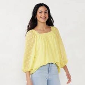 LC Lauren Conrad Light Yellow Blouse